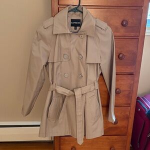Express Women's Classic Beige Trench Coat